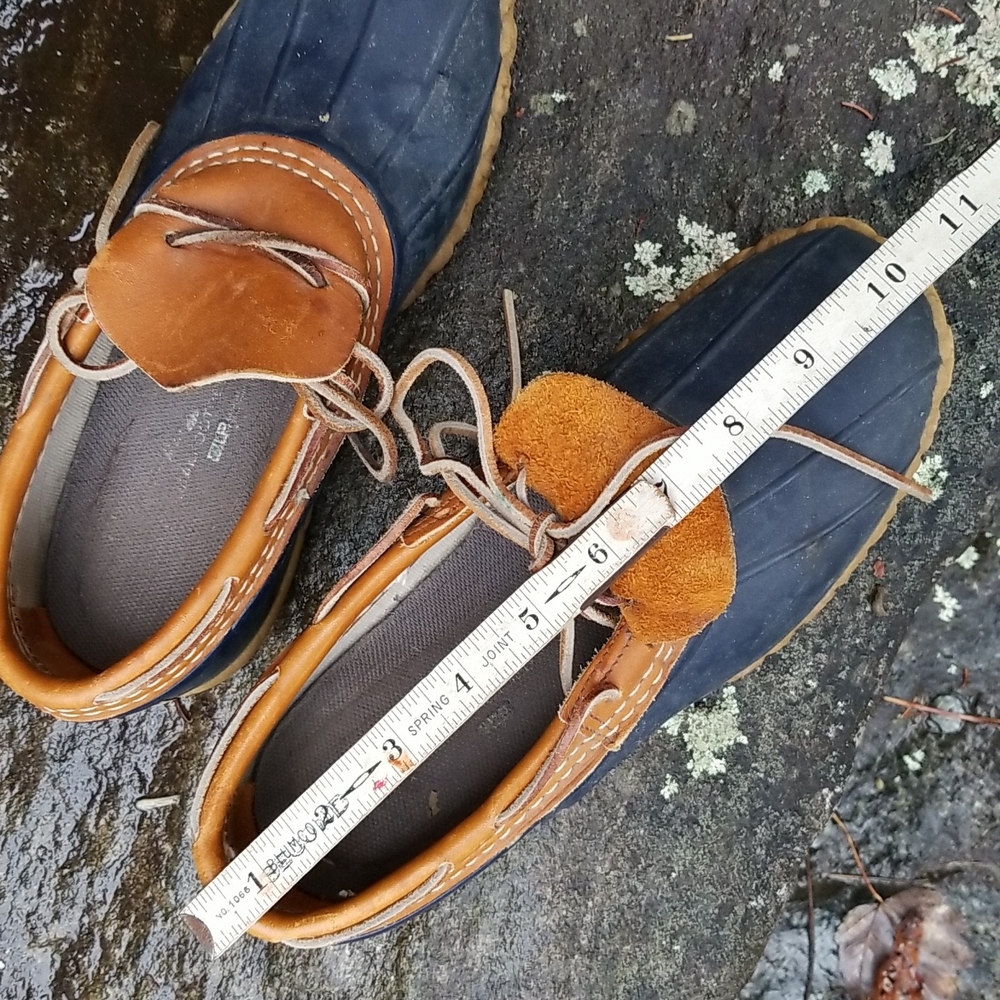 Vintage - L.L. Bean Maine Hunting Shoe Low Duck Boot Blue + Leather 9 - Picture 7 of 7